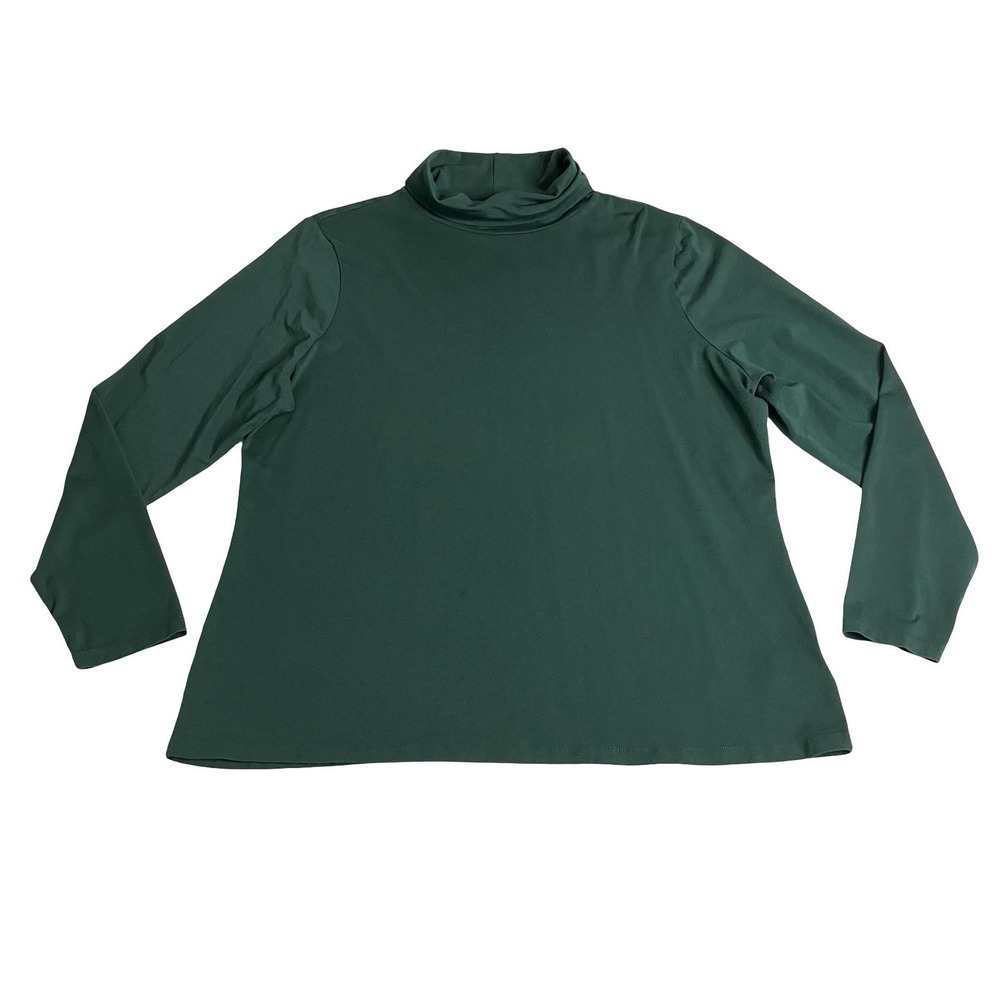 Old Navy Turtleneck Top Womens XXL Slim Fit Green Long Sleeve Layering Stretch - Picture 1 of 12